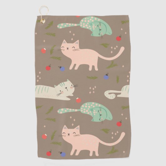 kerstkatten golfhanddoek (Voorkant)
