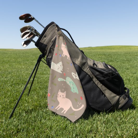 kerstkatten golfhanddoek (Groen)