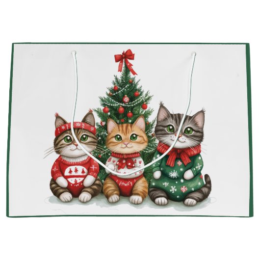 kerstkatten groot cadeauzakje (Voorkant)
