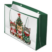 kerstkatten groot cadeauzakje (Voorkant Gekanteld)