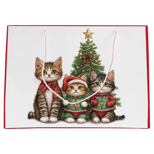 kerstkatten groot cadeauzakje (Voorkant)