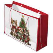 kerstkatten groot cadeauzakje (Voorkant Gekanteld)