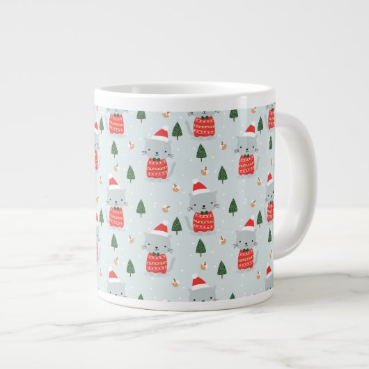 kerstkatten grote koffiekop (Voorkant rechts)