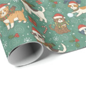 Kerstkatten & Honden Kerstcadeaupapier Cadeaupapier (Rol Hoek)