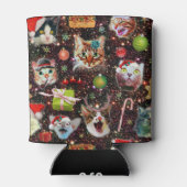 Kerstkatten in de ruimtevaart, sterren Funny Holid Blikjeskoeler (Achterkant)