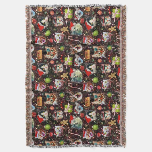 Kerstkatten in de ruimtevaart, sterren Funny Holid Deken (Voorkant Verticaal)