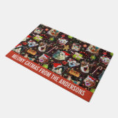 Kerstkatten in de ruimtevaart, sterren Funny Holid Deurmat (Schuin)