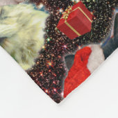 Kerstkatten in de ruimtevaart, sterren Funny Holid Fleece Deken (Hoek)