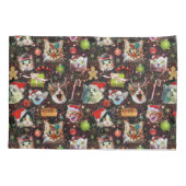 Kerstkatten in de ruimtevaart, sterren Funny Holid Kussensloop (Achterkant)