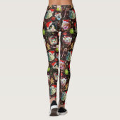 Kerstkatten in de ruimtevaart, sterren Funny Holid Leggings (Achterkant)
