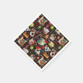 Kerstkatten in de ruimtevaart, sterren Funny Holid Servetten (Hoek)