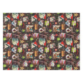 Kerstkatten in de ruimtevaart, sterren Funny Holid Tafelkleed (Voorkant (Horizontaal))