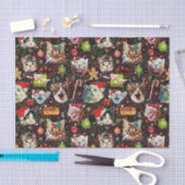 Kerstkatten in de ruimtevaart, sterren Funny Holid Tissuepapier (Craft)