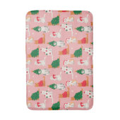 Kerstkatten in feestelijke kleding patroon badmat (Voorkant Verticaal)