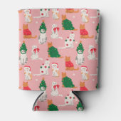 Kerstkatten in feestelijke kleding patroon blikjeskoeler (Voorkant)