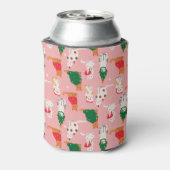 Kerstkatten in feestelijke kleding patroon blikjeskoeler (Blikje Achterkant)