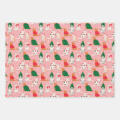 Kerstkatten in feestelijke kleding patroon inpakpapier vel (Voorkant 3)