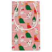 Kerstkatten in feestelijke kleding patroon klein cadeauzakje (Achterkant)