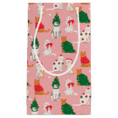 Kerstkatten in feestelijke kleding patroon klein cadeauzakje (Voorkant)