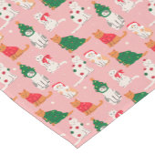 Kerstkatten in feestelijke kleding patroon korte tafelloper (Hoek)