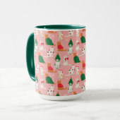 Kerstkatten in feestelijke kleding patroon mok (Voorkant links)