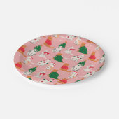 Kerstkatten in feestelijke kleding patroon papieren bordje (Gekanteld)