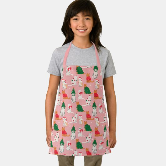 Kerstkatten in feestelijke kleding patroon schort (Insitu)