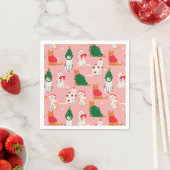 Kerstkatten in feestelijke kleding patroon servet (Insitu)