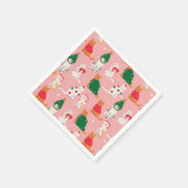 Kerstkatten in feestelijke kleding patroon servet (Hoek)