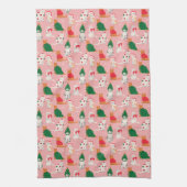 Kerstkatten in feestelijke kleding patroon theedoek (Verticaal)