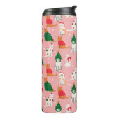 Kerstkatten in feestelijke kleding patroon thermosbeker (Gedraaid links)