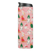 Kerstkatten in feestelijke kleding patroon thermosbeker (Geroteerd rechts)