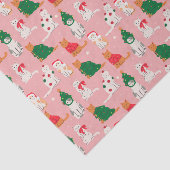 Kerstkatten in feestelijke kleding patroon tissuepapier (Detail)