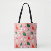 Kerstkatten in feestelijke kleding patroon tote bag (Voorkant)