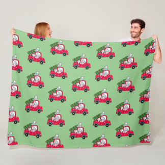 Kerstkatten in Red Truck Holiday Fleece Deken