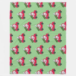 Kerstkatten in Red Truck Holiday Fleece Deken