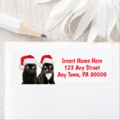 Kerstkatten in Santa Hats Etiket (Insitu)