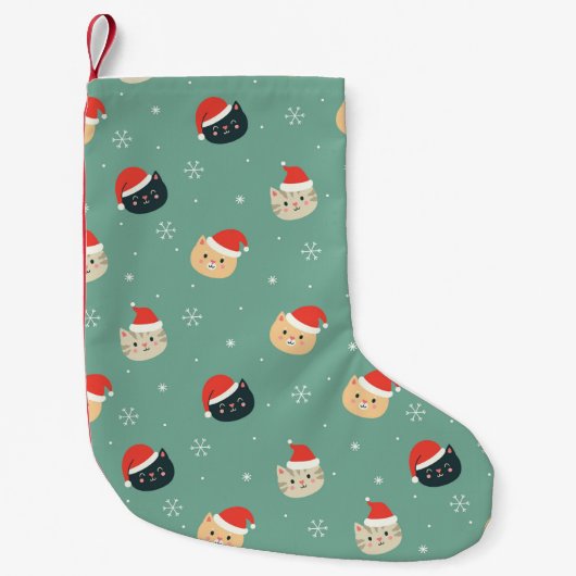 Kerstkatten in Santa Hats Patroon Kleine Kerstsok (Voorkant)