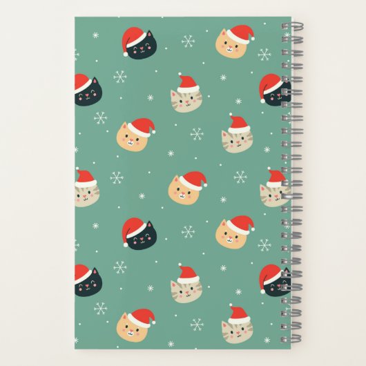 Kerstkatten in Santa Hats patroon Notitieboek (Achterkant)
