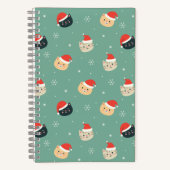 Kerstkatten in Santa Hats patroon Notitieboek (Voorkant)