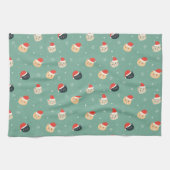 Kerstkatten in Santa Hats Patroon Theedoek (Horizontaal)