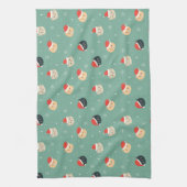 Kerstkatten in Santa Hats Patroon Theedoek (Verticaal)