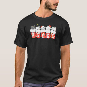 Kerstkatten in sokken Katten Kerstmis T-shirt