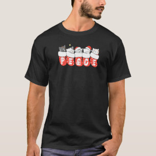 Kerstkatten In Sokken Katten Kerstmis T-shirt