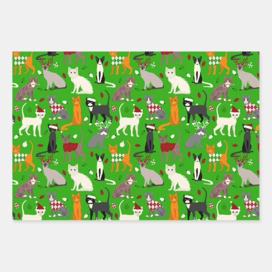 kerstkatten inpakpapier vel (Voorkant 2)