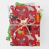 kerstkatten inpakpapier vel (In situ)