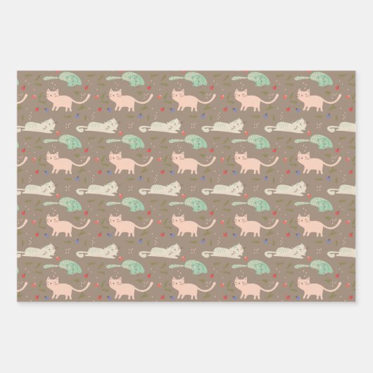 kerstkatten inpakpapier vel (Voorkant 3)