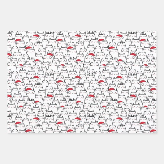 kerstkatten inpakpapier vel (Voorkant)