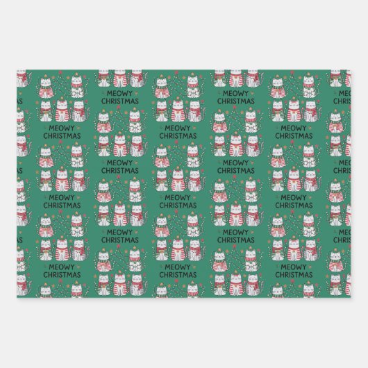 kerstkatten inpakpapier vel (Voorkant 3)