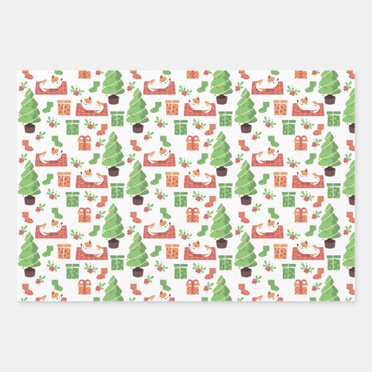 kerstkatten inpakpapier vel (Voorkant)